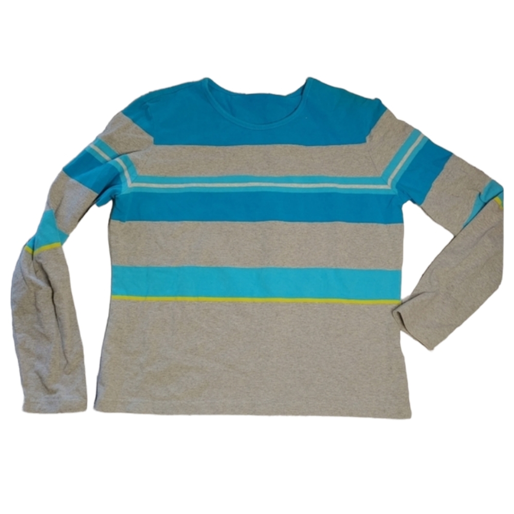 Crossroads Striped Cotton w/Spandex Shirt, L (14/16)